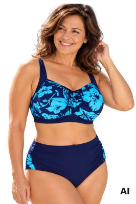 Salma Blue dvojdielne plavky pre plnoštíhle S805