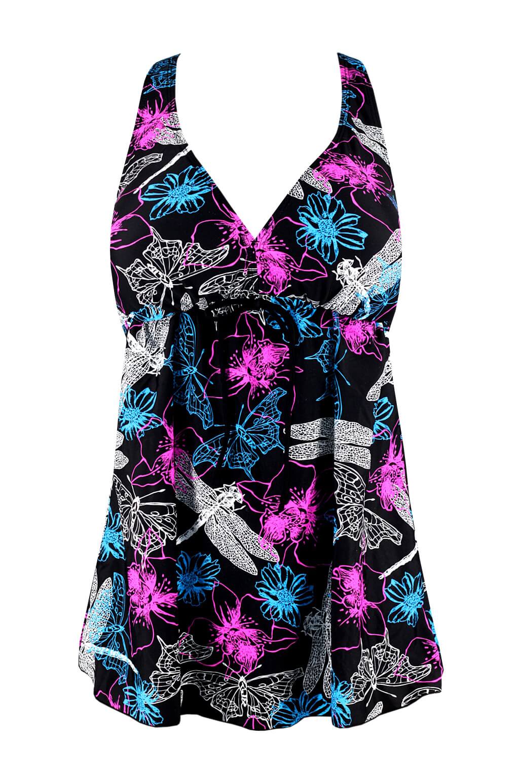 Sea plavkové šaty-tankiny pre plnoštíhle S136-13