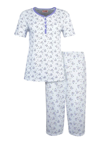 Bohdanka dámske capri pyžamo krátky rukáv 2295 svetlo fialová veľkosť: XL