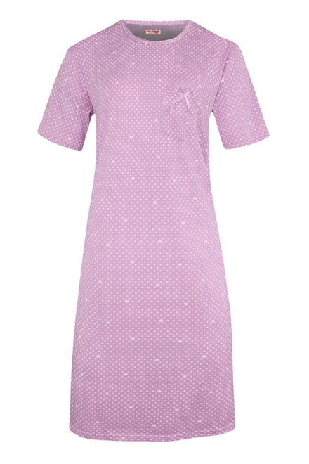 Danuška dámska nočná košeľa s bodkami 6528 svetlo fialová veľkosť: 3XL