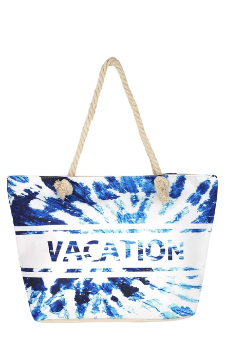 Vacation priestranná taška na pláž biela