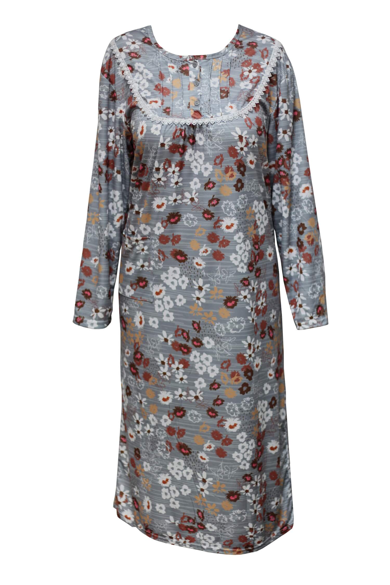 Jozefína nočná košeľa pre ženy s kvetmi 