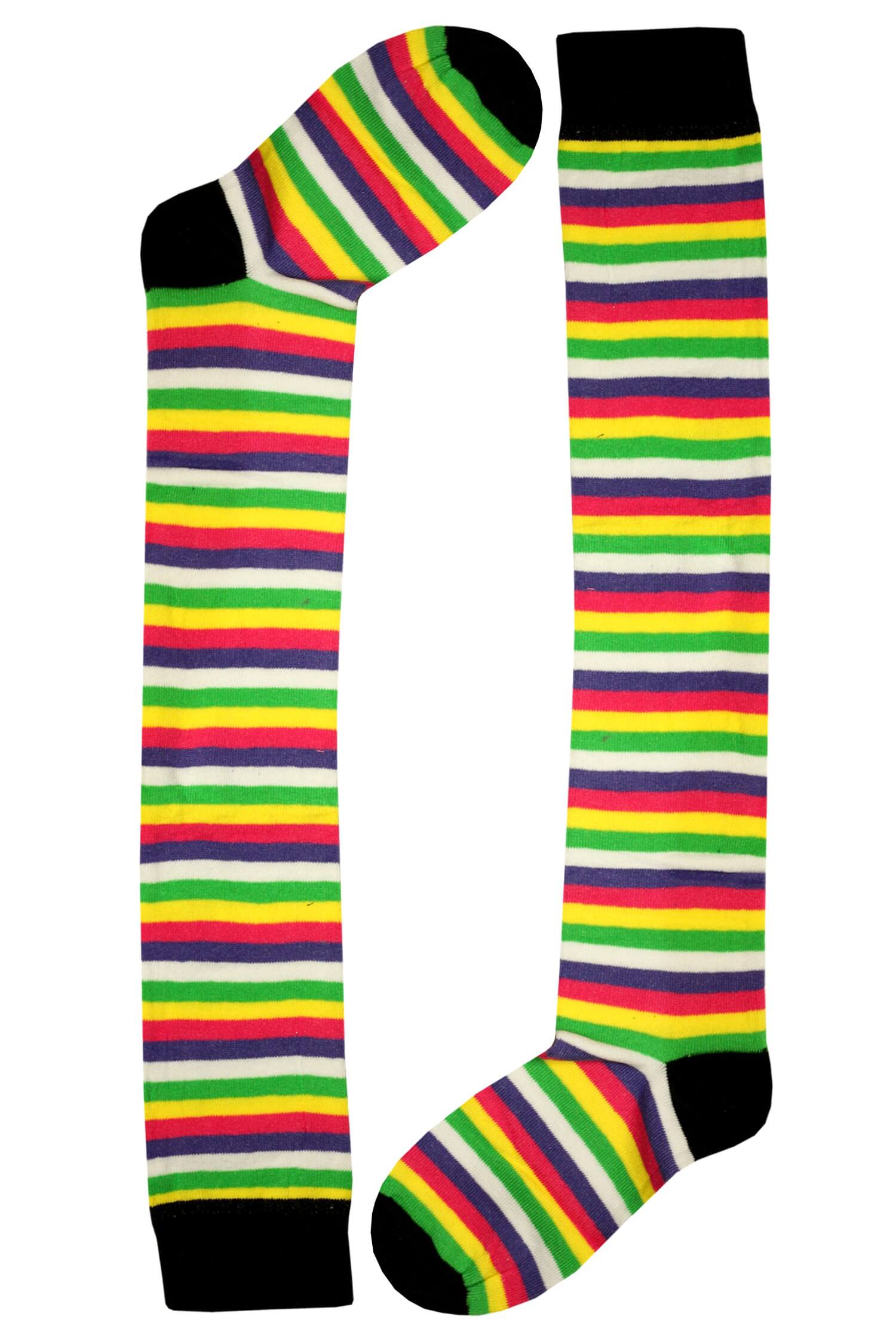Stripes Knee Socks barevné pruhované podkolienky