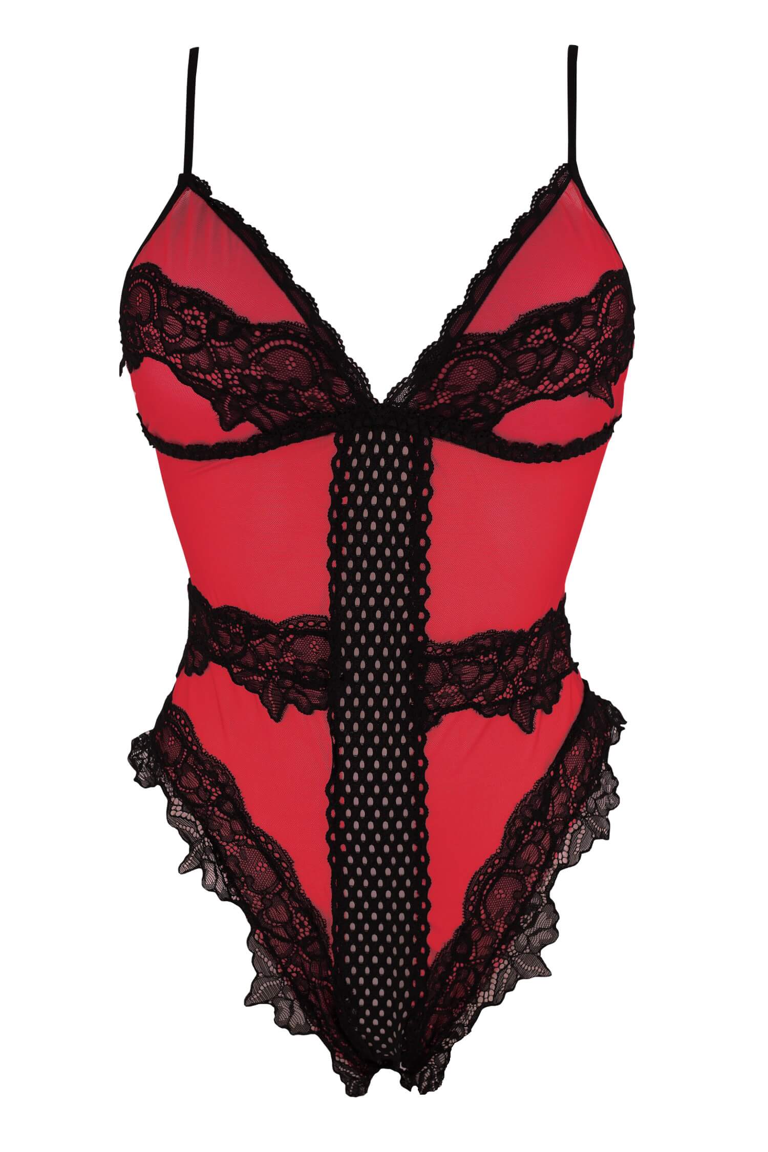 Jeanna polopriehľadné sexi krajkové body X309