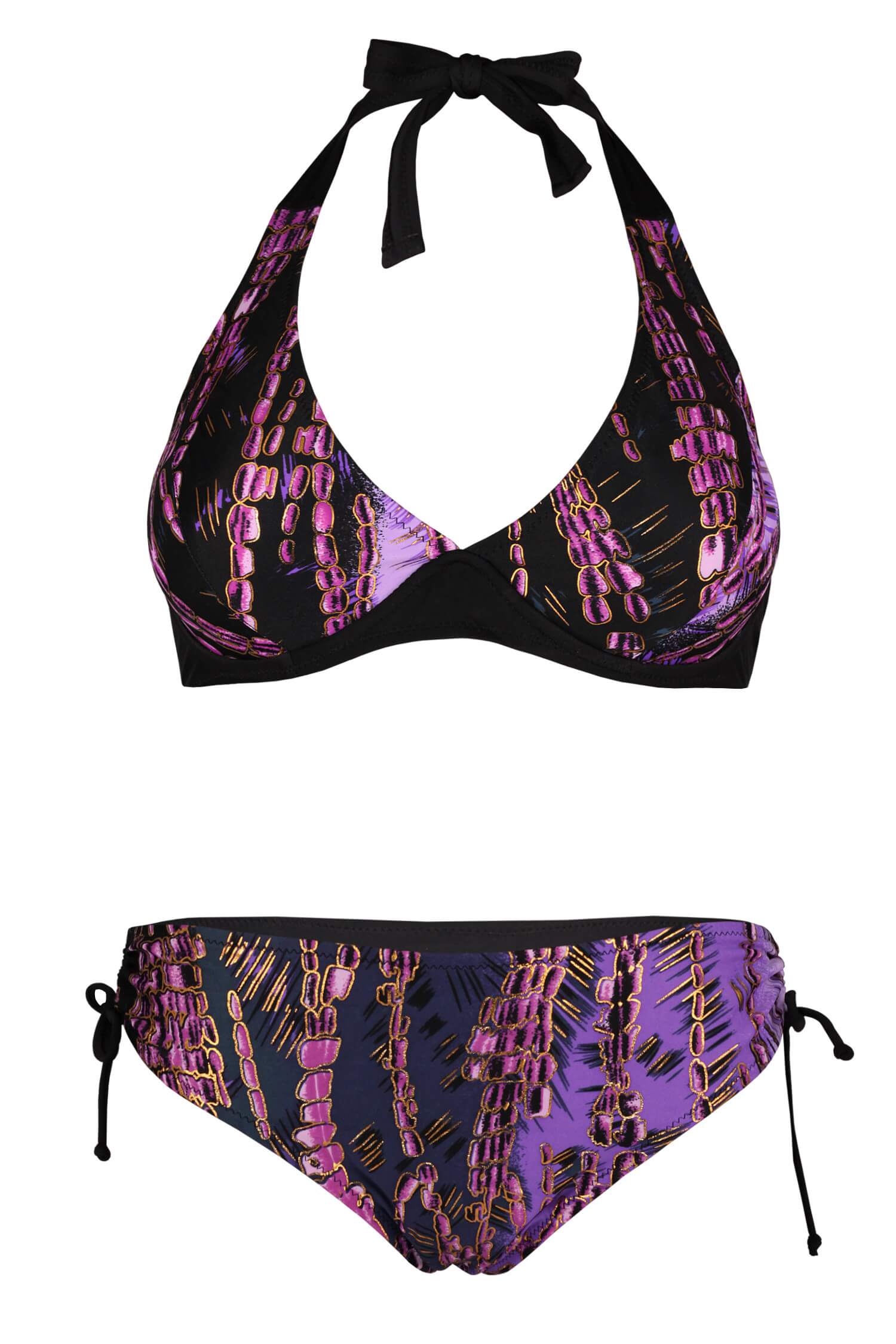 Greta lila dvojdielne bikiny s kosticou S156