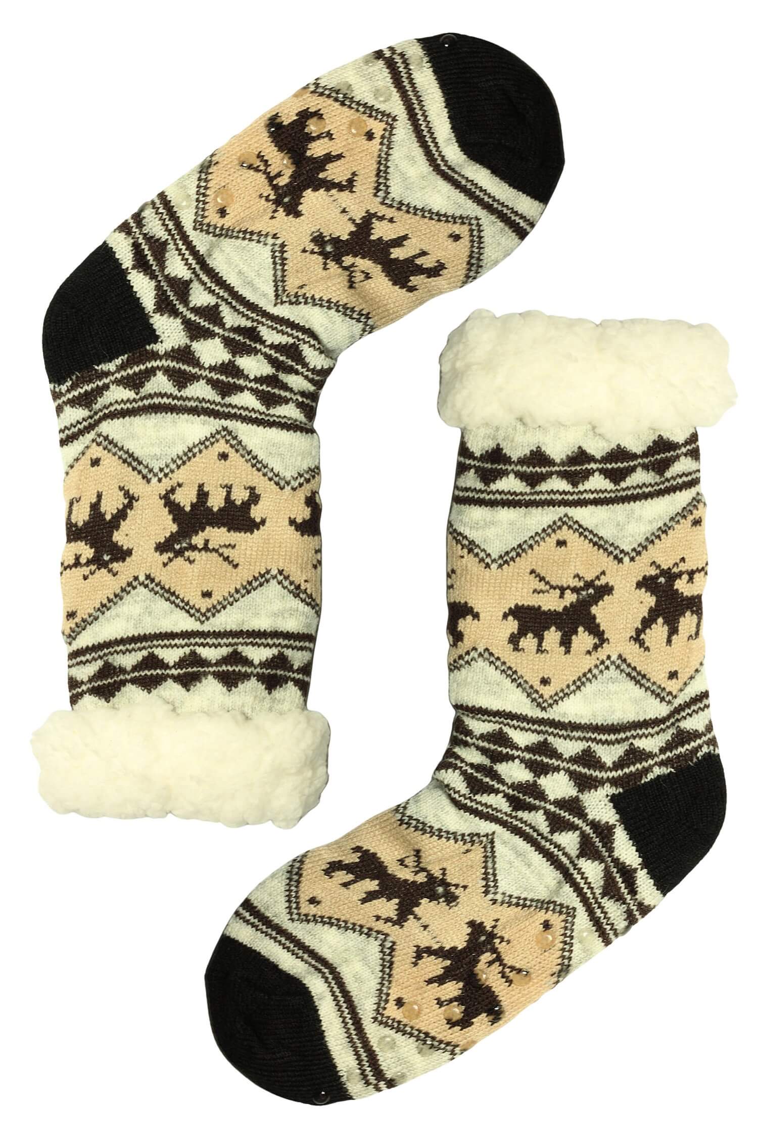 Teplé ponožky s baránkom svetlé B01