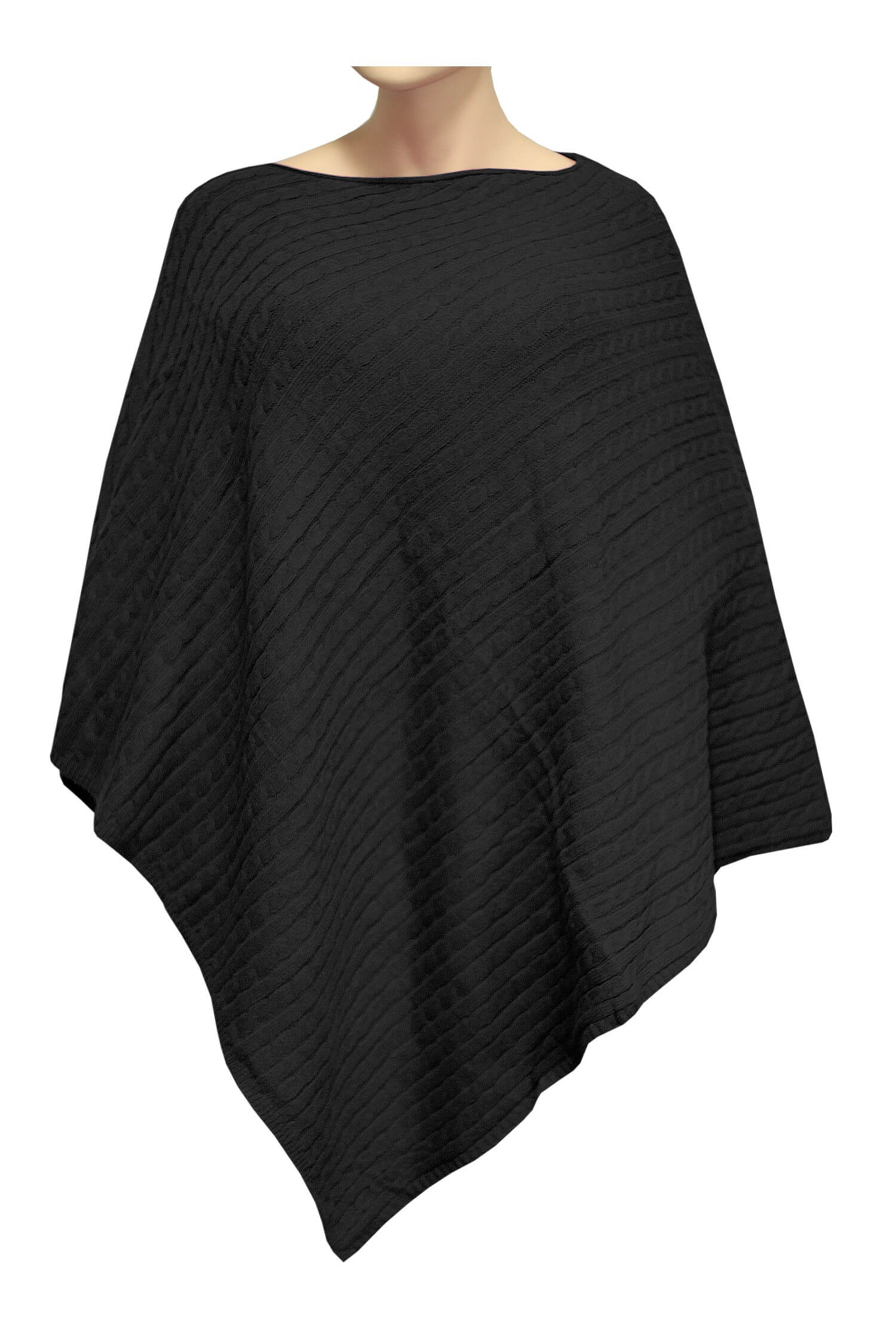 Lea Black dámske pletené pončo