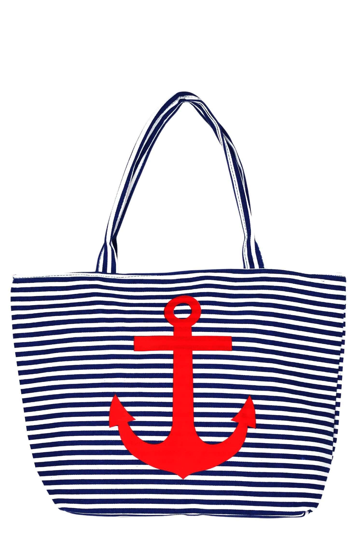 Matira Red plážová taška s prúžkami