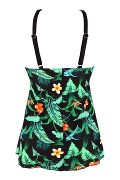 Nice Floral plavkové šaty tankiny vystužené košíčky S136-14