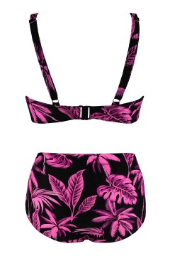 Salma pink dvojdeilene plavky pre plnoštíhle S803