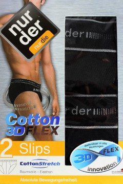 Cotton 3D Flex slipy Black - dvojbal