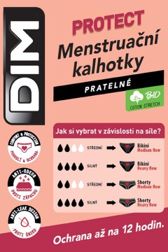 Menstrual lace boxer strong DIM - menštruačné nohavičky Bellinda