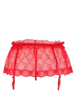 Pearls hot red erotické tangá s podväzkami 9942