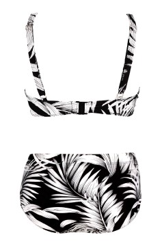 Dvojdielne plavky pre plnoštíhle Salma černobiele S803