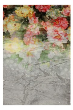 Kvetinový šál do kruhu - Dotyk jari s trblietkami