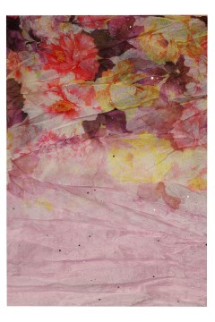 Kvetinový šál do kruhu - Dotyk jari s trblietkami