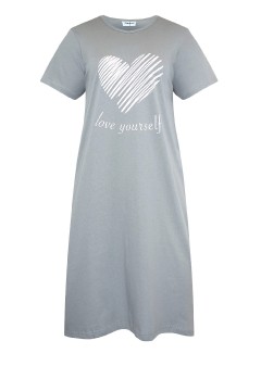 Bavlnená dámska nočná košeľa - krátky rukáv - Love 6801