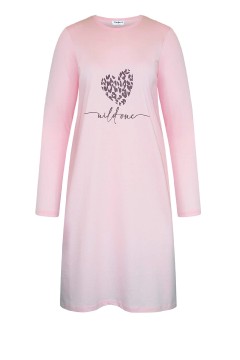 Dámska nočná košeľa s dlhým rukávom z kvalitnej bavlny Wild One 6809