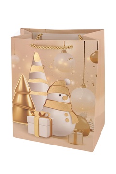 Darčeková taška s potlačou 17x23 cm - snehuliak