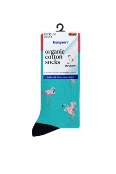 Flamingo cheerful socks unisex high 043