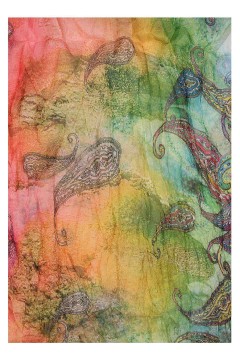 Ľahký dúhový kruhový šál so vzorom Pastel Air