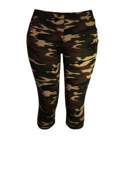 Army 3/4 maskované legíny s vreckami 7771-15