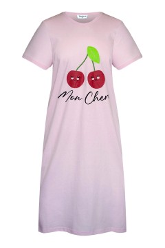Bavlnená nočná košeľa krátky rukáv Cherry GB-6819