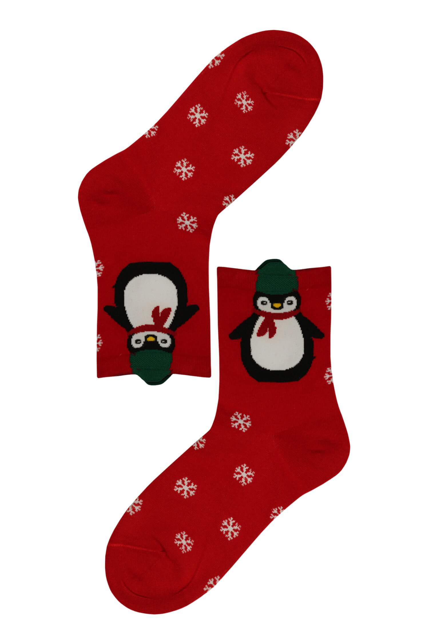 Vianočné vysoké ponožky dámske Tučniak