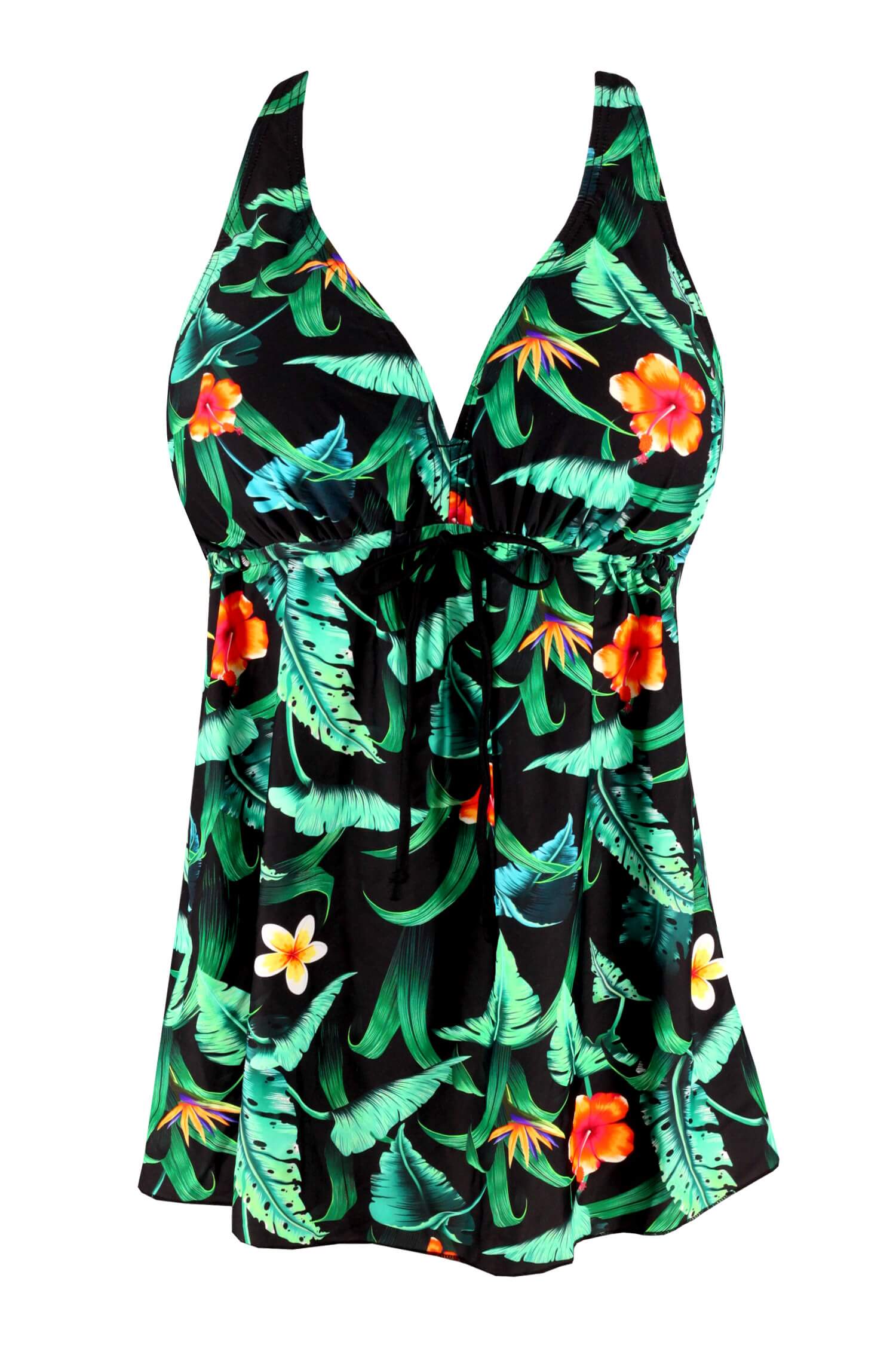 Nice Floral plavkové šaty tankiny vystužené košíčky S136-14
