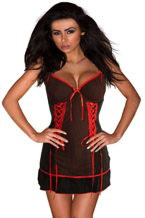 Latisha Red sexy košieľka s tangami