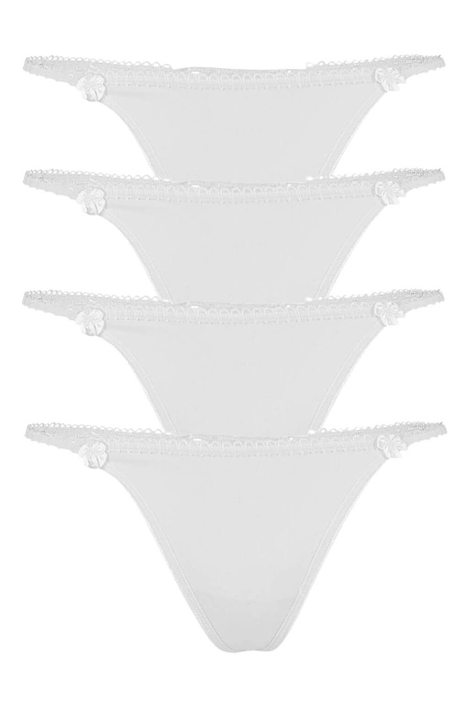 Zowie šnúrkové tangá s čipkou 82803 - 4bal