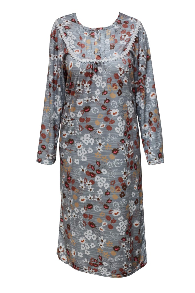 Jozefína nočná košeľa pre ženy s kvetmi 