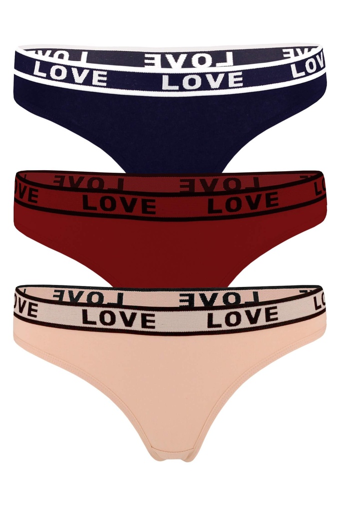Love Color bavlnené tangá F6851 - 3bal