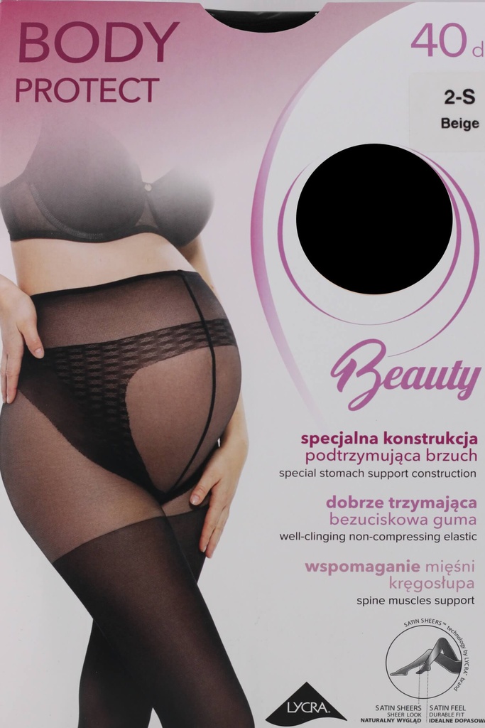 Body Protect black pančuchové nohavice pre tehotné - 40 dní