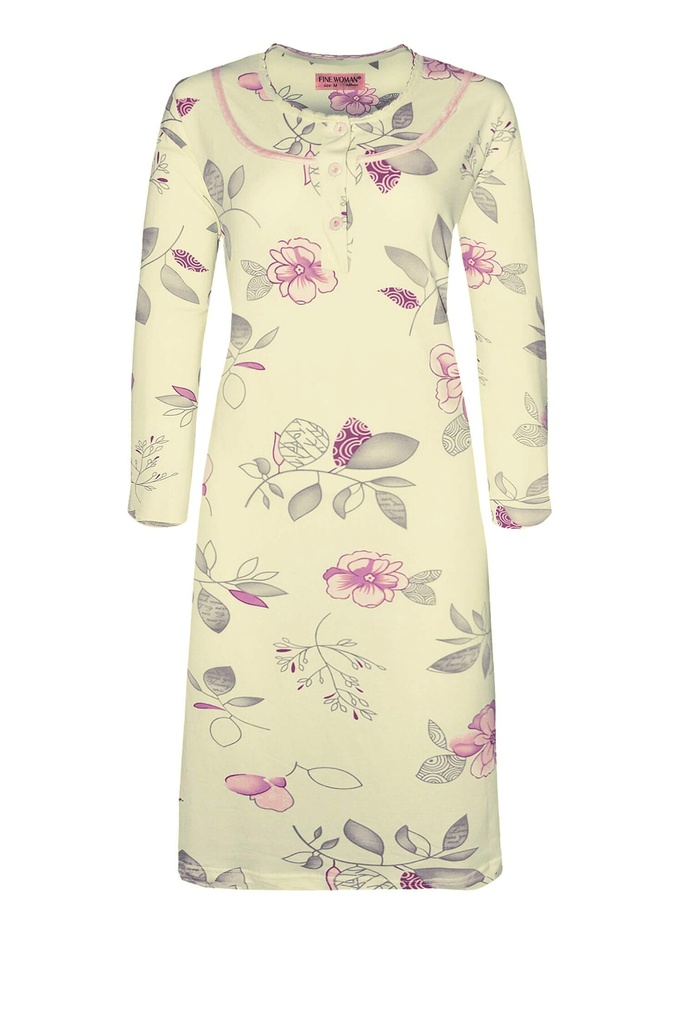 Johanka dámska nočná košeľa s dlhým rukávom 6993