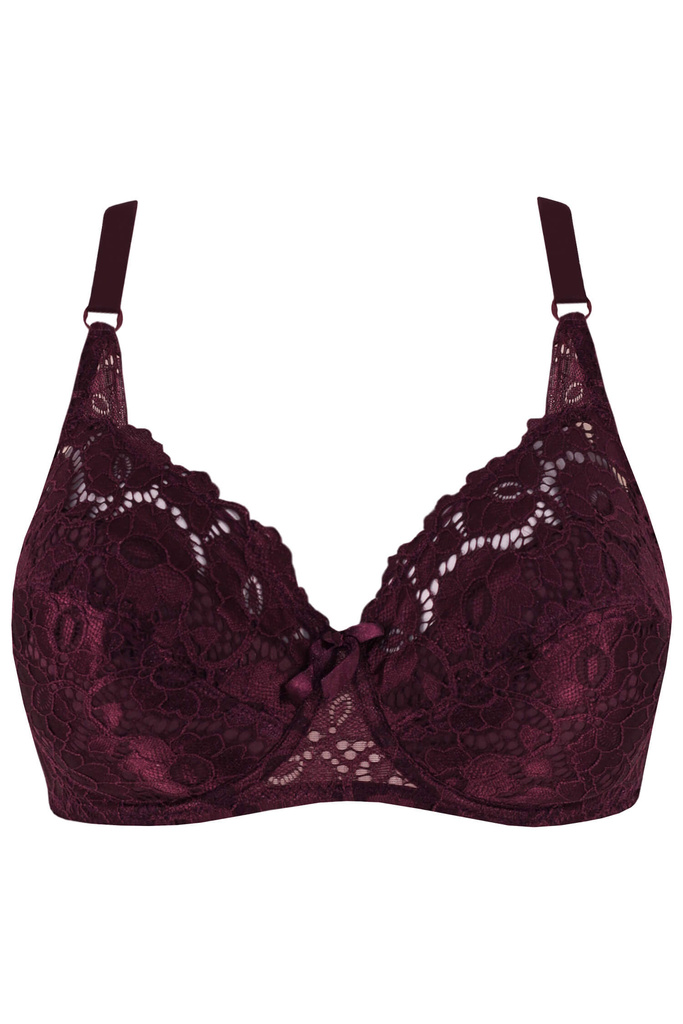 Ruža mäkko vystužená podprsenka s čipkou 6001