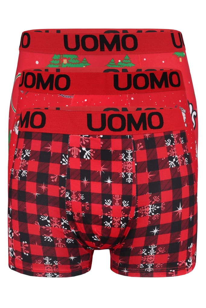 Christmas II. červené vianočné boxerky - 3 ks