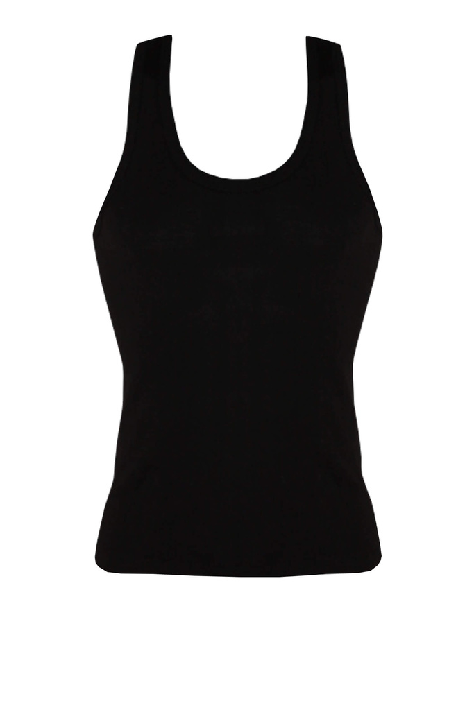 Yily Black pánske tielko bavlna FBX001