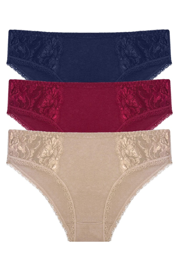 Helga bavlnené nohavičky s čipkou 9086 - 3 ks