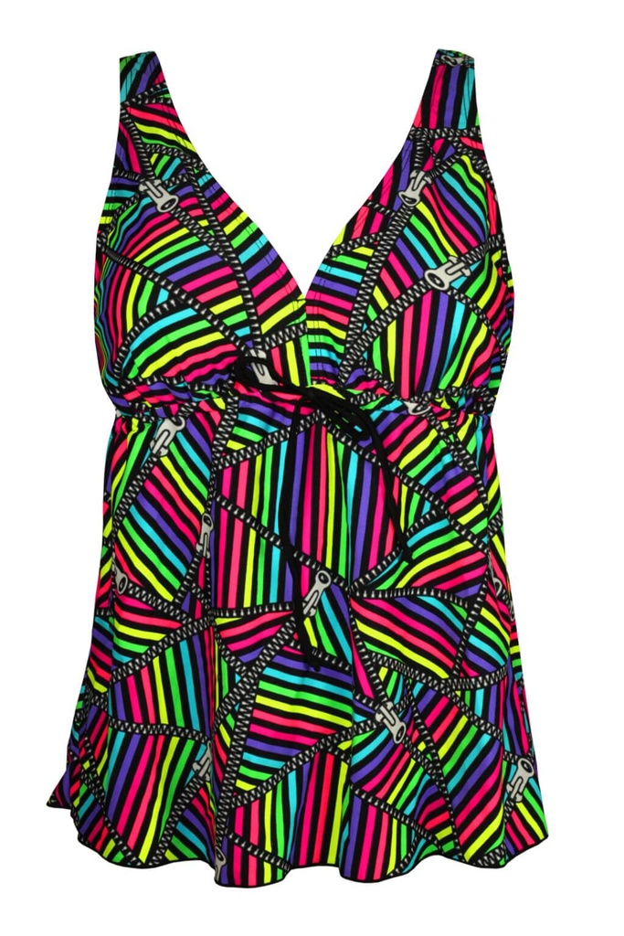 Nice Floral plavkové šaty tankiny vystužené košíčky S136-14