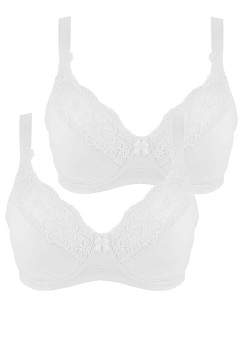 Terena nevystužená podprsenka s čipkou 7519-2 kusy