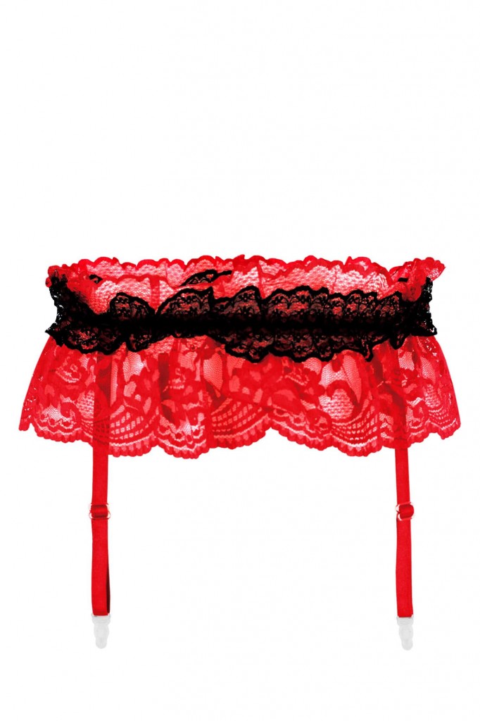 Sweet Secret red čipkový podväzkový pás 8548