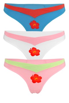 Soft Tasmin bavlnená tangá 3ks