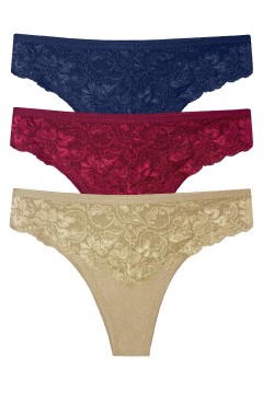 Gréta krajkové tangá brazilky 9087 - 3 ks