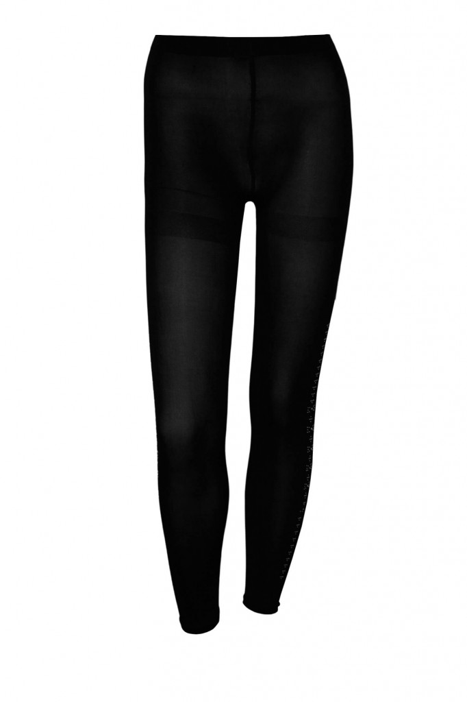 Calze Noir s ozdobou štrassé 92701 
