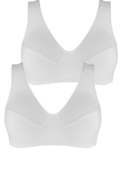 Bavlnená podprsenka bez kostíc Ľudka - 2 kusy