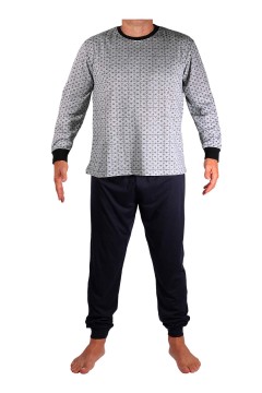 Pánske pyžamo s manžetami Robert MB-3616