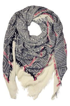 Bavlnená maxi šatka so vzorom a strapcami Eli