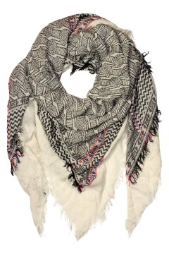 Bavlnená maxi šatka so vzorom a strapcami Eli