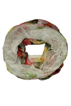 Kvetinový šál do kruhu - Dotyk jari s trblietkami